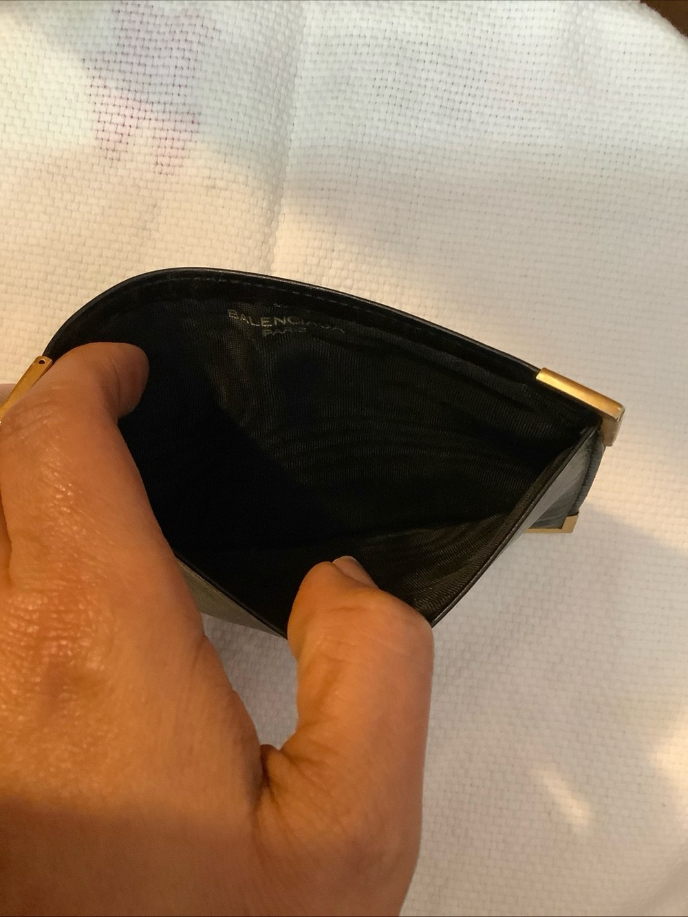 Vintage Balenciaga Paris Black Leather Notepad Holder BB Logo Gold Corners - Picture 9 of 11